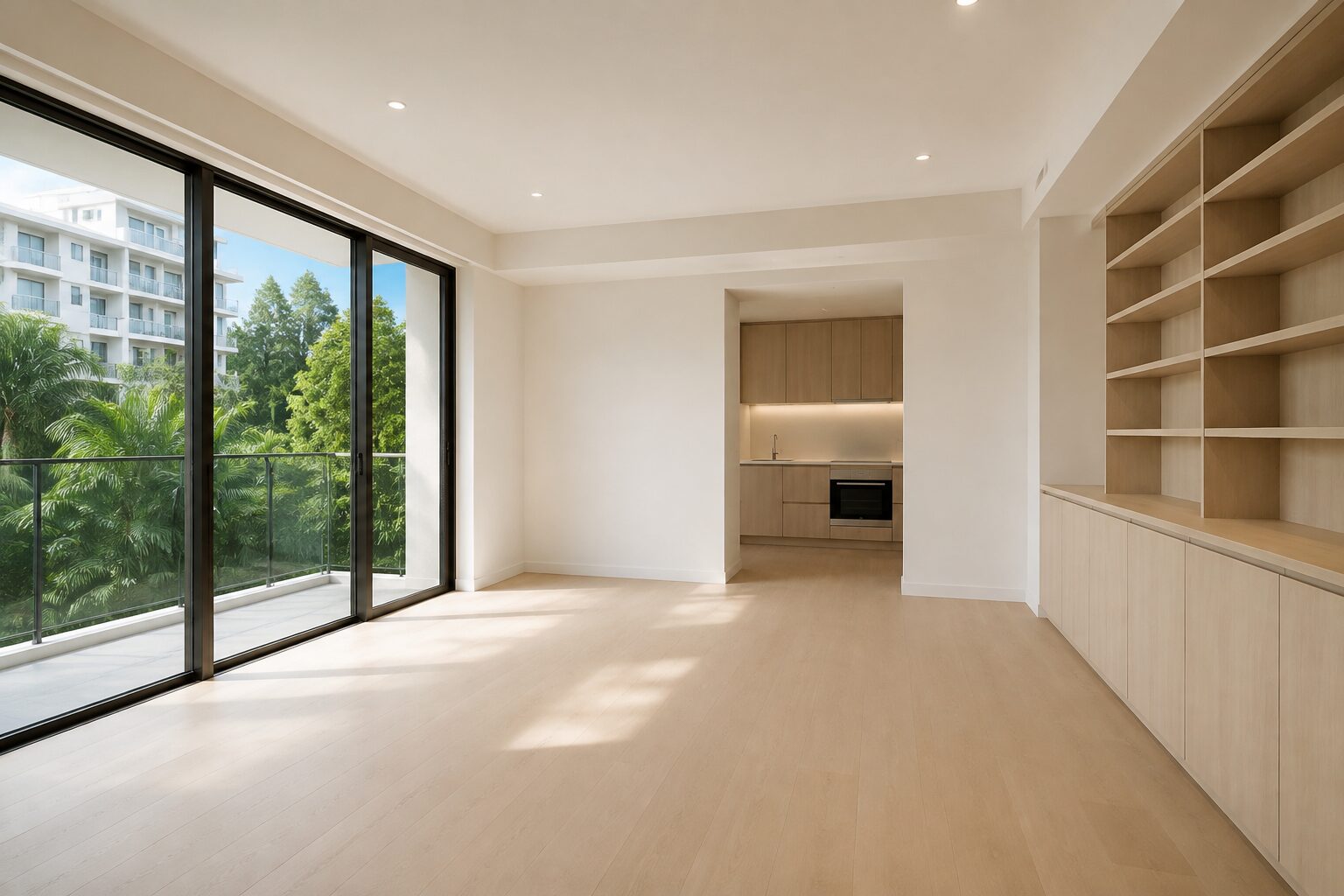 An empty Singapore condominium living room ready for a post-renovation clean