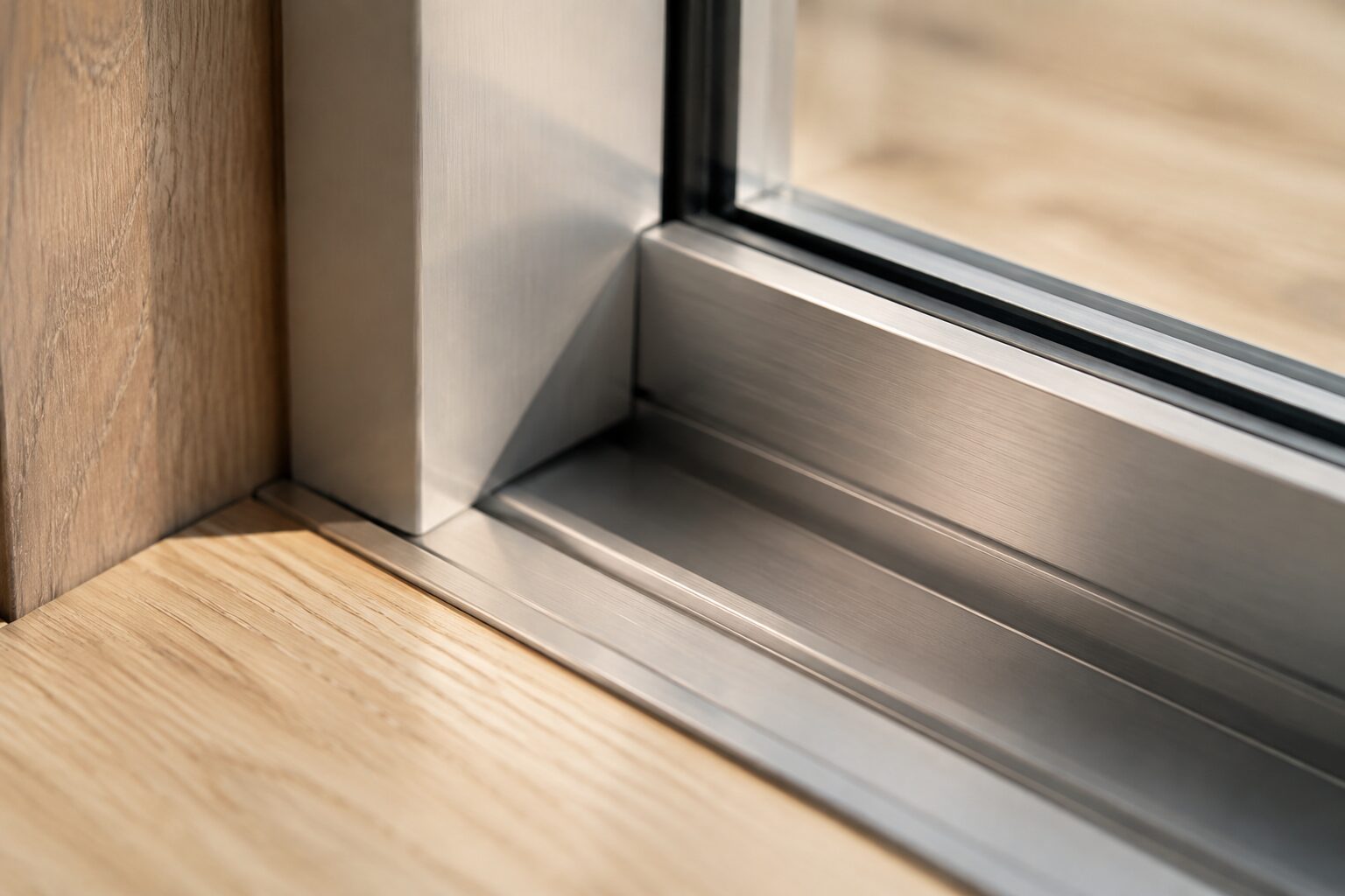 A spotless sliding-window track channel, cleared of dust
